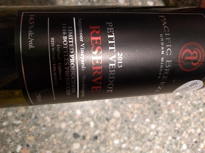 Pacific Breeze Urban winery Reserve Petit Verdot 2013